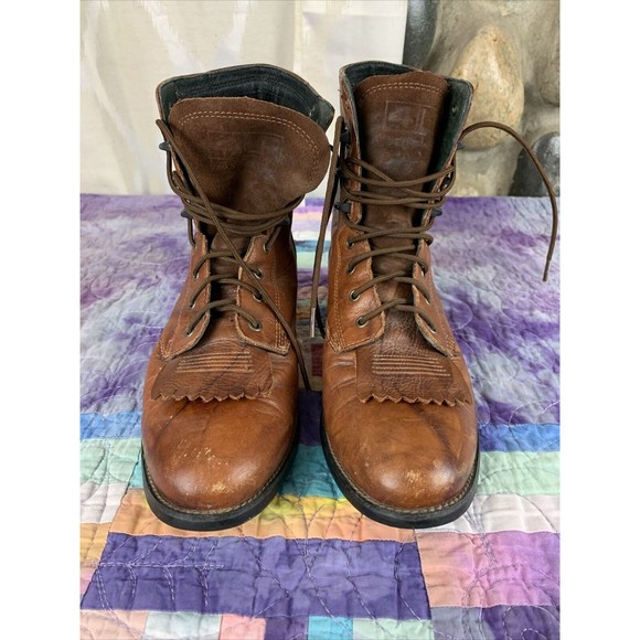 Ariat Shoes - Ariat Womens Boots Sz 7B Heritage Lacer Kiltie Brown Leather Roper Style 33503